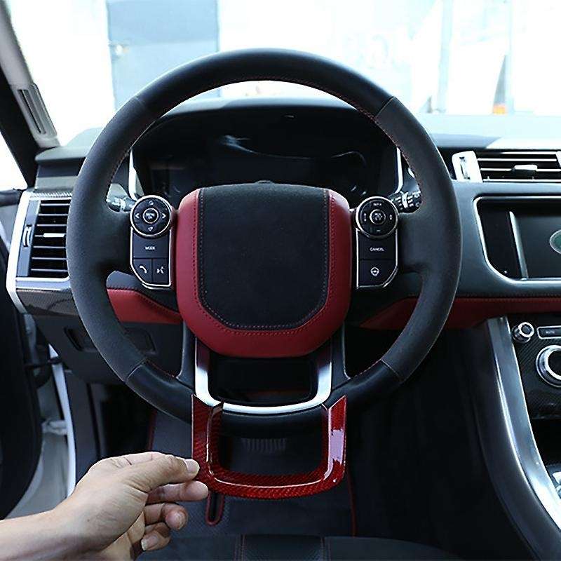 for Sport 2014-2017 Real Carbon Fiber Car Steering Wheel Decoration Cover Trim Frame Stickers Access