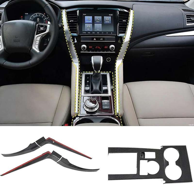 for Sport Montero Sport 2020 ABS Carbon Fiber Interior Gear Shift Panel Side Decor Trim 5Pcs