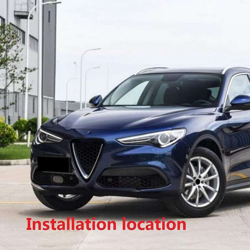 for Stelvio 2017-2019 Car Carbon Fiber Front Bumper Air Grilles V Frame Cover Trim Sticker Accessori