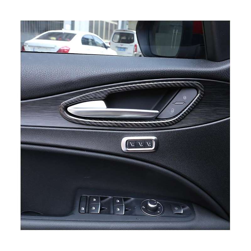 for Stelvio 2017 2018 2019 Dry Carbon Fiber Car Door Interior Handle Frame Trim Accessories