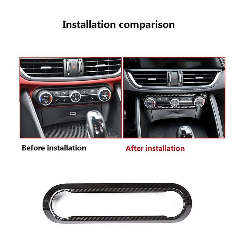 for Stelvio 2017-2019 Car Center AC Air Conditioning Adjustment Frame Trim Cover Accessories,Carbon