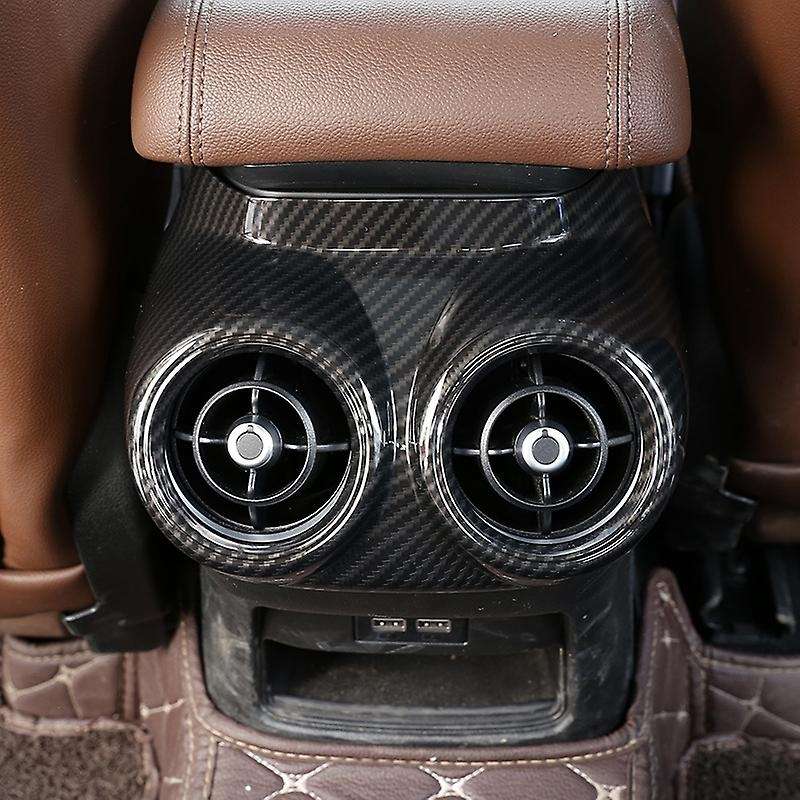 for Stelvio 2017 2018 Carbon Fiber Style ABS Rear Row Air Conditioning Vent Cover Frame Trim