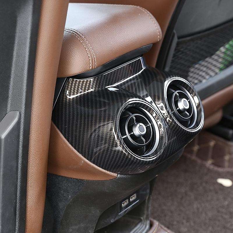 for Stelvio 2017 2018 Carbon Fiber Style ABS Rear Row Air Conditioning Vent Cover Frame Trim