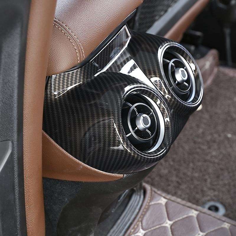 for Stelvio 2017 2018 Carbon Fiber Style ABS Rear Row Air Conditioning Vent Cover Frame Trim