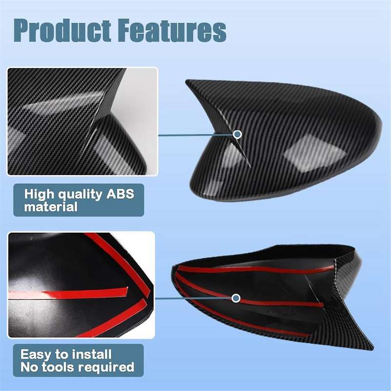 for Stelvio 2018-2023 Car Rearview Side Mirror Cover Cap Door Rear View Case Trim ,Carbon Fiber