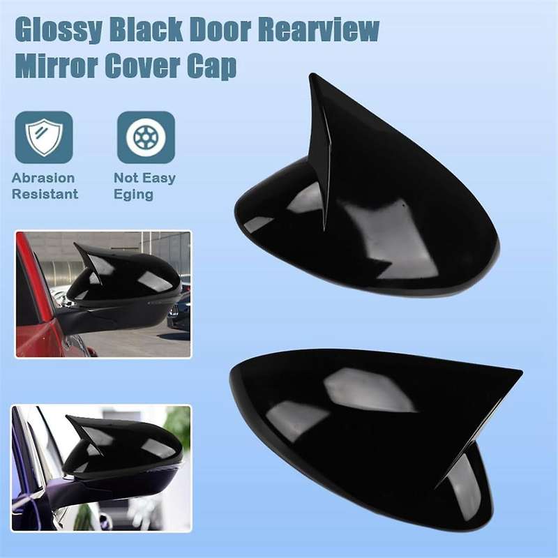 for Stelvio 2018-2023 Car Rearview Side Mirror Cover Cap Door Rear View Case Trim ,Black