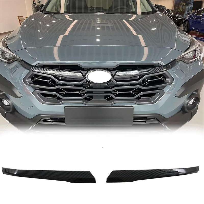for Subaru Crosstrek 2023 2024 Car Front Grill Insert Cover Trim Protector Accessories Abs Carbon Fi