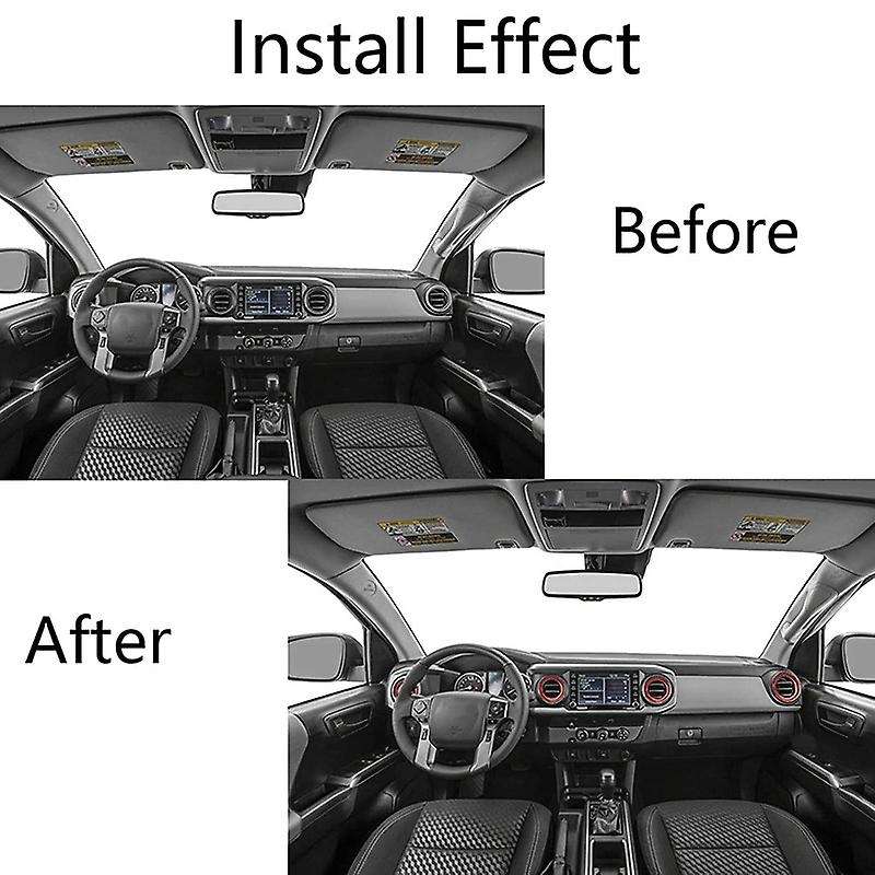 for Tayota A/C Vent Ring Inner Trim Decoration Covers for 2016-2021 A/C Outlet Vent Accessories Red