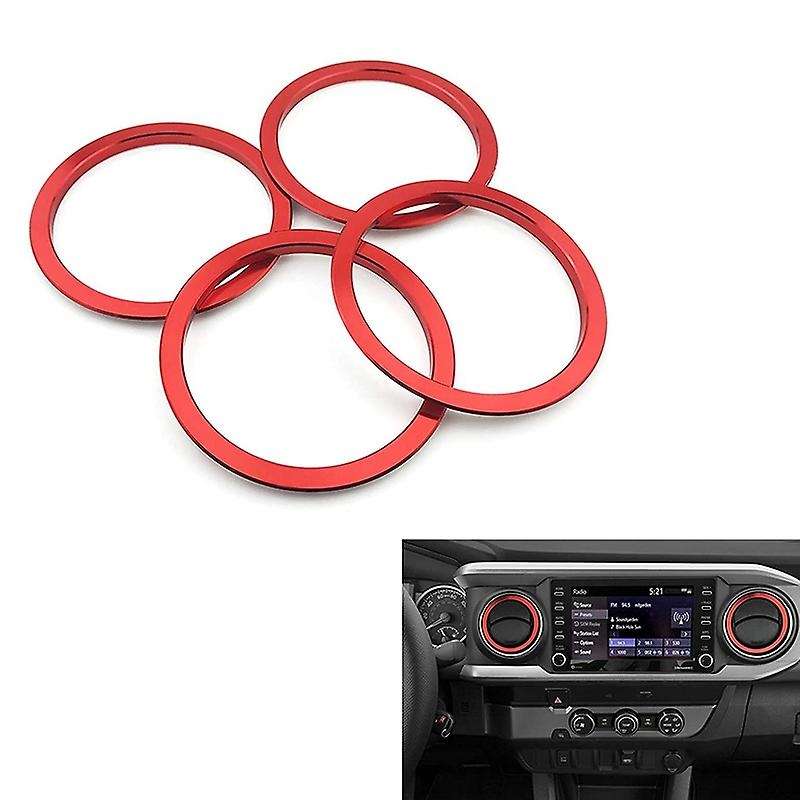 for Tayota A/C Vent Ring Inner Trim Decoration Covers for 2016-2021 A/C Outlet Vent Accessories Red