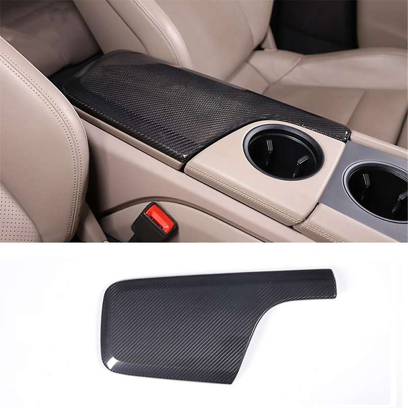 for Taycan 2019-2022 Dry Carbon Fiber Car Central Control Armrest Box Protective Cover Trim Accessor