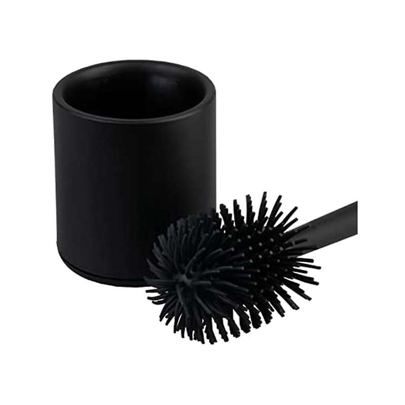 for Thorough and Easy Cleaning In Black Toilet Brush with Plastic Bristles