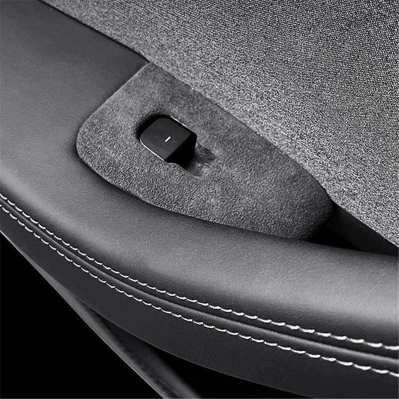 for Tesla2024 Model3 Car Window Lifting Button Panel Suede Suede Trim Frame Sticker Auto Interior Ac