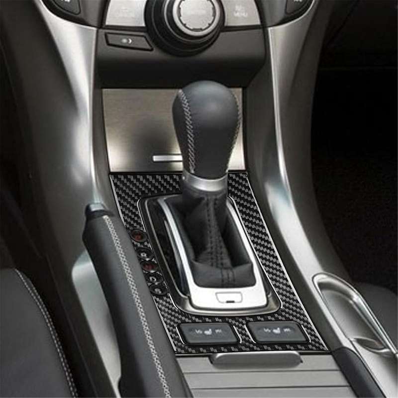for TL 2009-2014 Carbon Fiber Center Console Gear Panel Cover Trim Sticker Interior Accessories