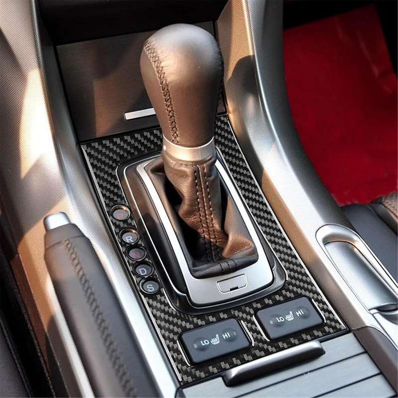 for TL 2009-2014 Carbon Fiber Center Console Gear Panel Cover Trim Sticker Interior Accessories