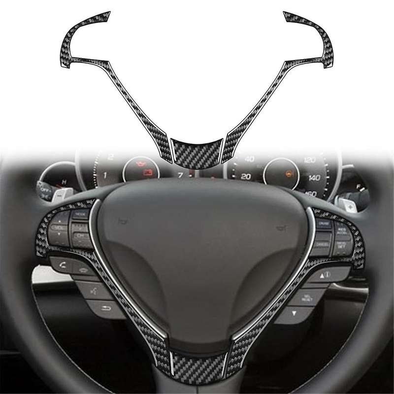 for TL 2009-2014 Carbon Fiber Steering Wheel Frame Trim Cover Sticker Interior Accessories