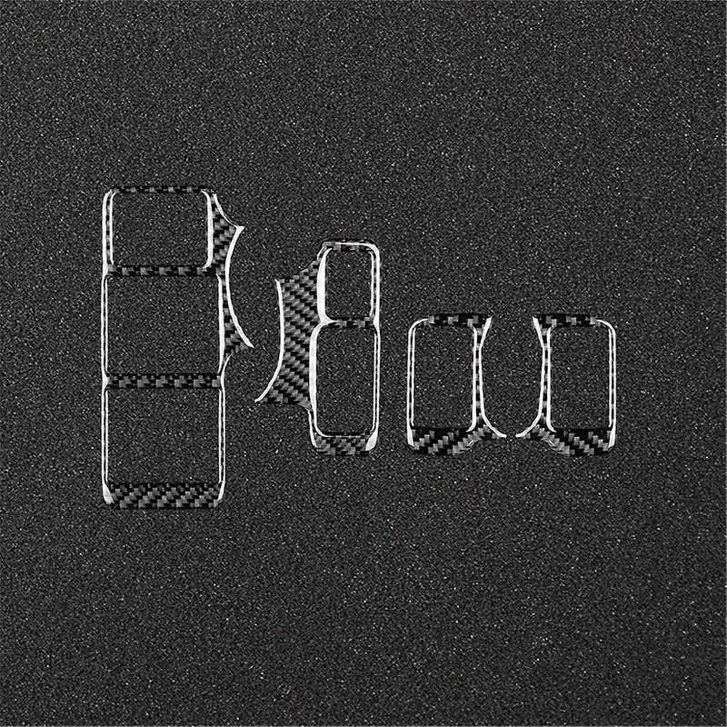for TL 2009-2014 Carbon Fiber Car Window Lift Switch Panel Cover Trim Interior Accessories
