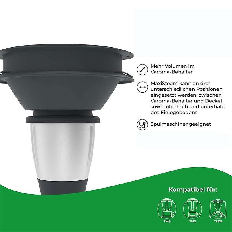 for TM6, TM5 and TM31 for Termomix Steamer Attachment Increases Cooking Surface