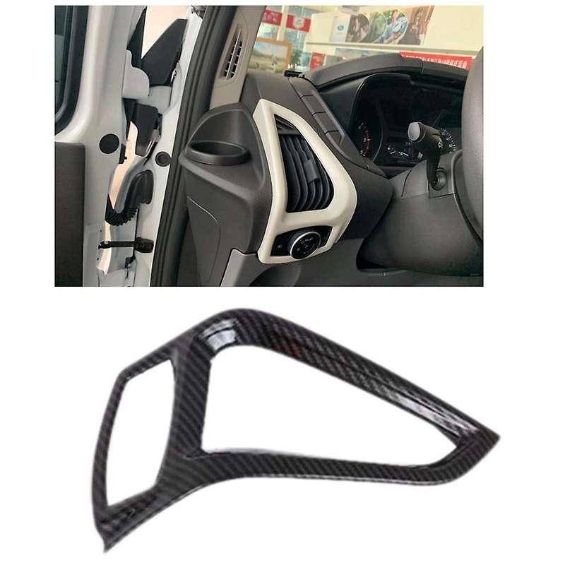 for Transit 2017+ Car Carbon Fiber Dashboard AC Air Conditioner Outlet Vent Cover Trim for Tourneo C