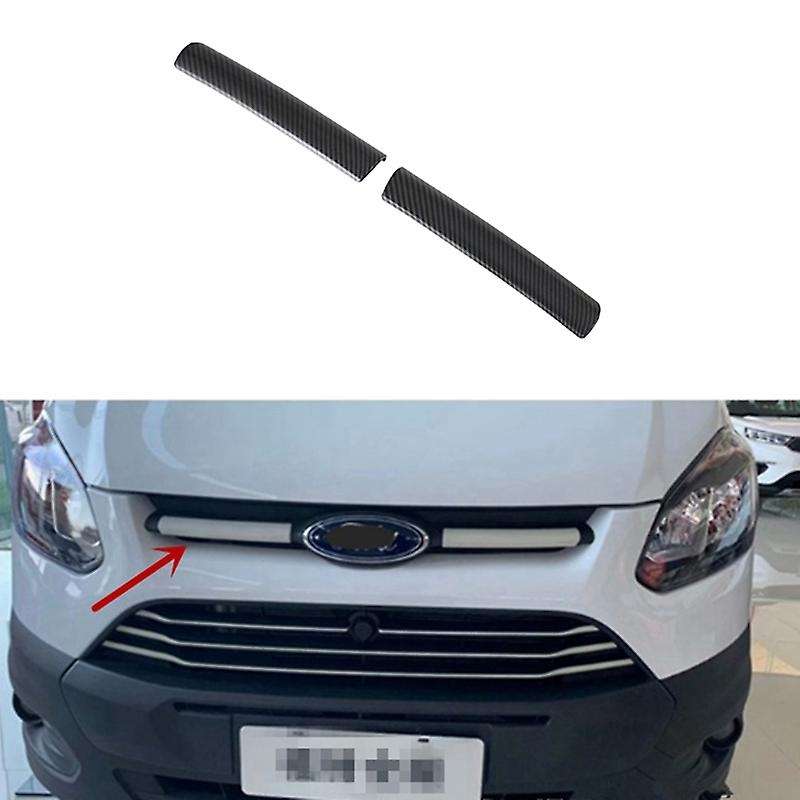 for Transit 2017 Tourneo Custom 2016 Carbon Fiber Style ABS Car Front Head Emblem Grill Cover Trim S