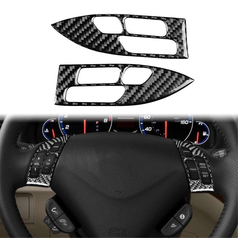 for TSX 2004-2008 Carbon Fiber Car Steering Wheel Button Trim Stickers Interior Accessories
