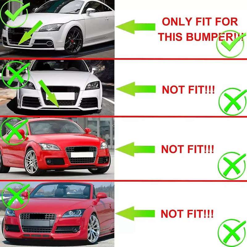for  TT MK2 TTS 2011-2014 Honeycomb Mesh Front Fog Light Grill Grille Cover 8J0807681KT94 8J0807682K