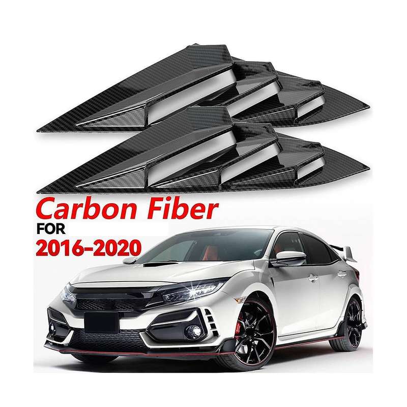 for Type R Hatchback 2016-20201 Rear Side Vent Window Louver Cover Triangular Window Trim Carbon Fib