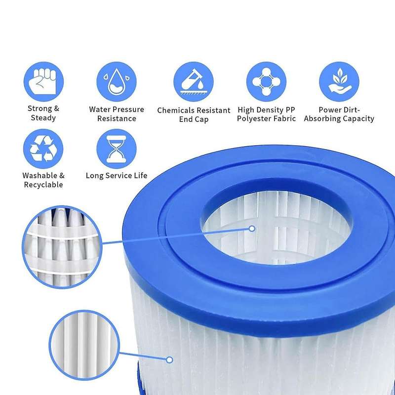 for Type VI Pool Filter , 4 Pack of Inflatable Hot Tub and SPA Replacement Filter Compatible with 9