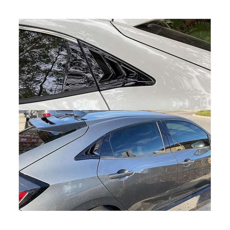 for Type R Hatchback 2017-2020 Rear Side Vent Window Louver Cover Triangular Window Trim Accessorie