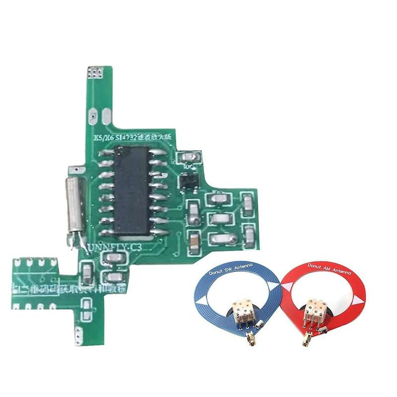 for UVK5/UVK6 SI4732 Intercom Modification Module Filter Amplified Version+Donut SW/AM Antenna