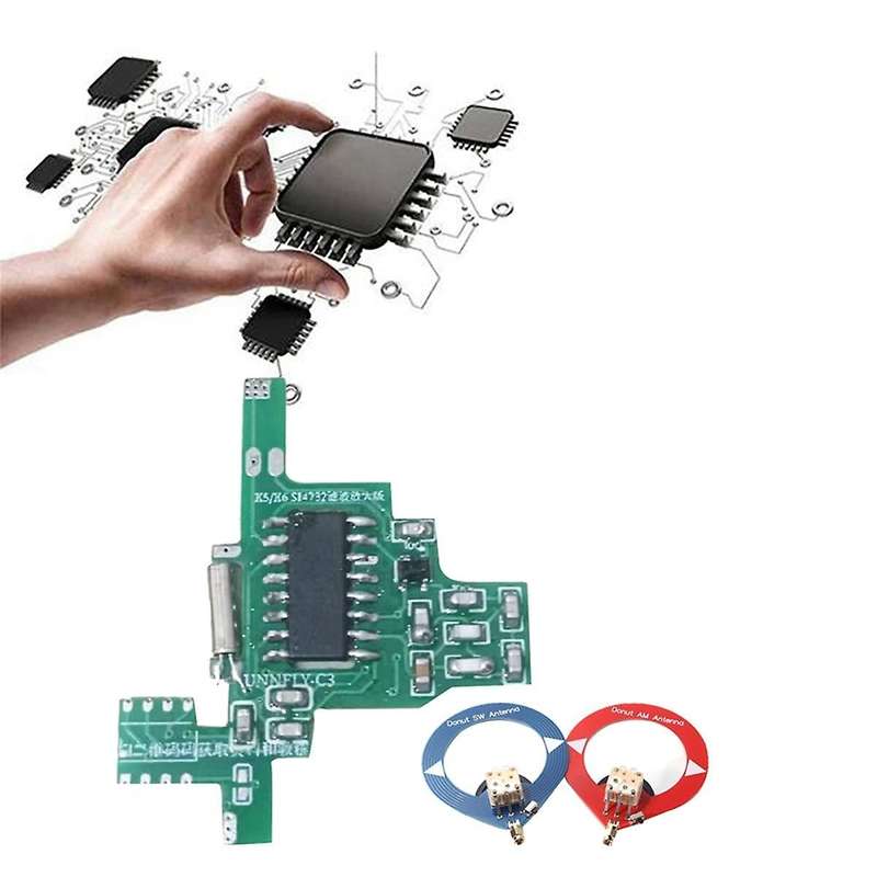 for UVK5/UVK6 SI4732 Intercom Modification Module Filter Amplified Version+Donut SW/AM Antenna