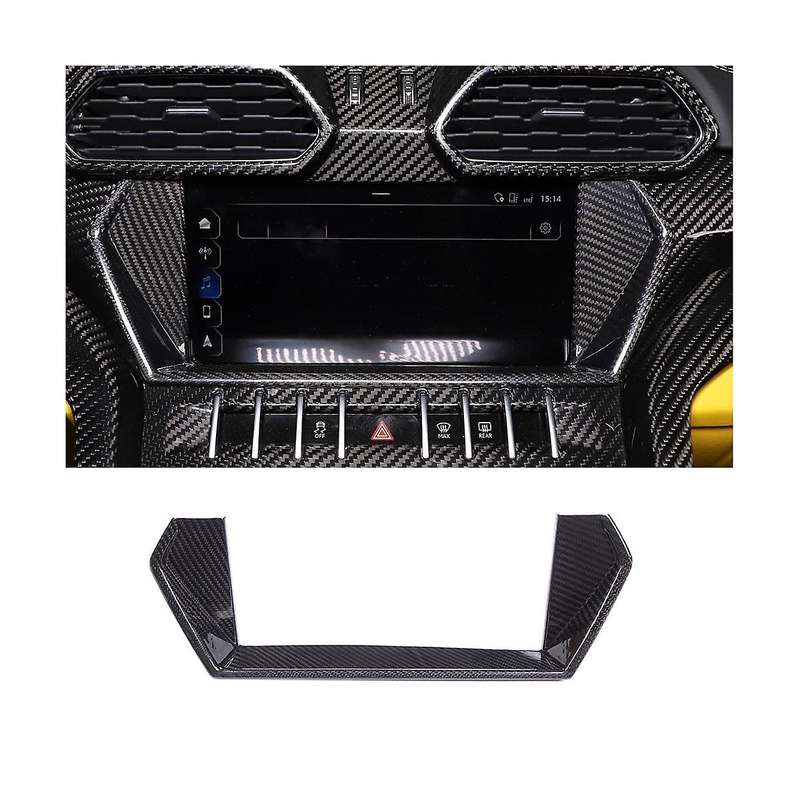 for Urus 2018-2021 Carbon Fiber Car Center Console Navigation Screen Frame Cover Trim Sticker Acces