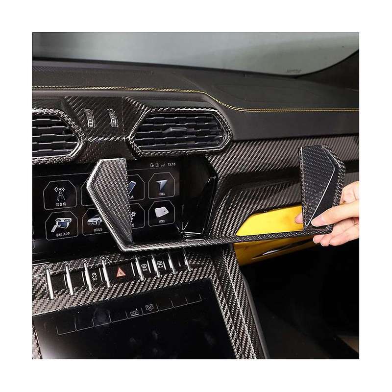 for Urus 2018-2021 Carbon Fiber Car Center Console Navigation Screen Frame Cover Trim Sticker Acces