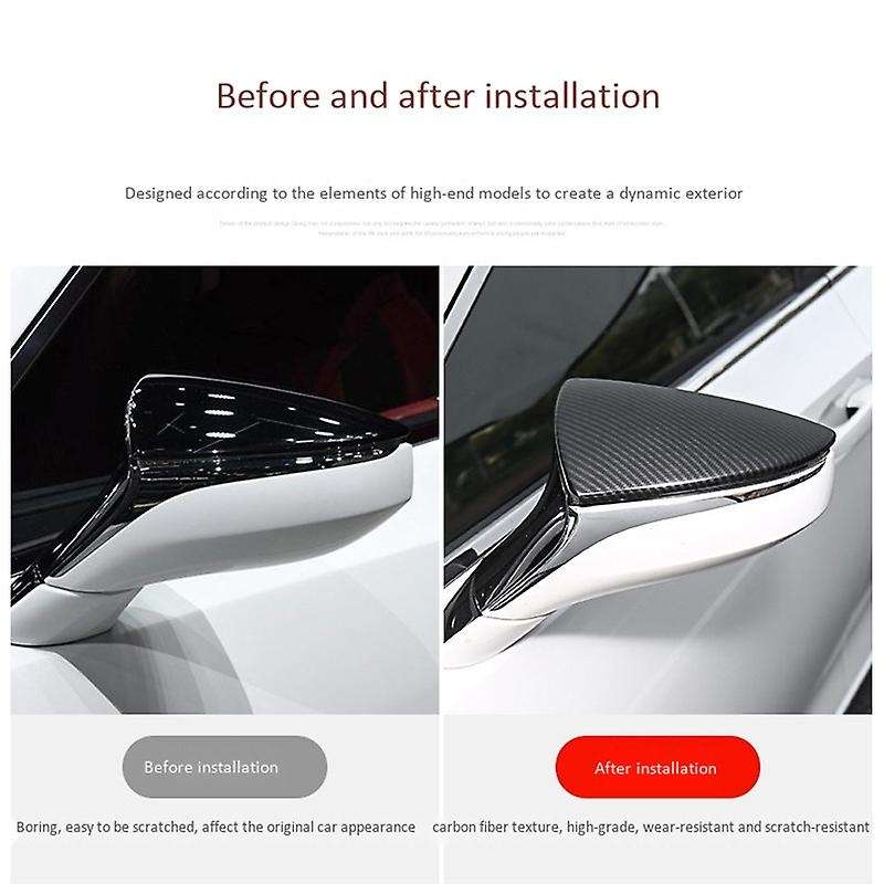for UX 200H 250H 260H 2019 2020 Car Side Door Rearview Mirror Cover Trim Carbon Fiber Stickers Fit A