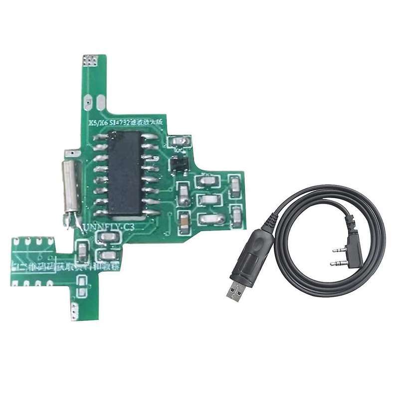 for UVK5/UVK6 SI4732 Intercom Modification Module Filter Amplified Version+USB Programming Cable