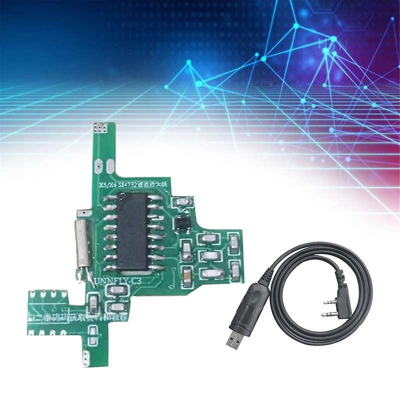 for UVK5/UVK6 SI4732 Intercom Modification Module Filter Amplified Version+USB Programming Cable