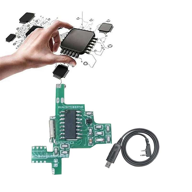 for UVK5/UVK6 SI4732 Intercom Modification Module Filter Amplified Version+USB Programming Cable