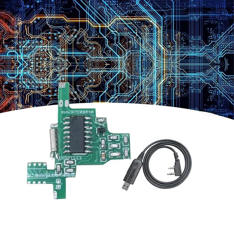 for UVK5/UVK6 SI4732 Intercom Modification Module Filter Amplified Version+USB Programming Cable