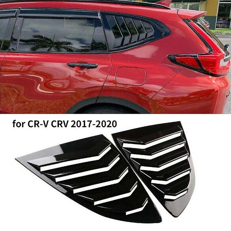 for -V 2017-2020 Gloss Black ABS Side Vent Window Scoop Louver Trim Scoop