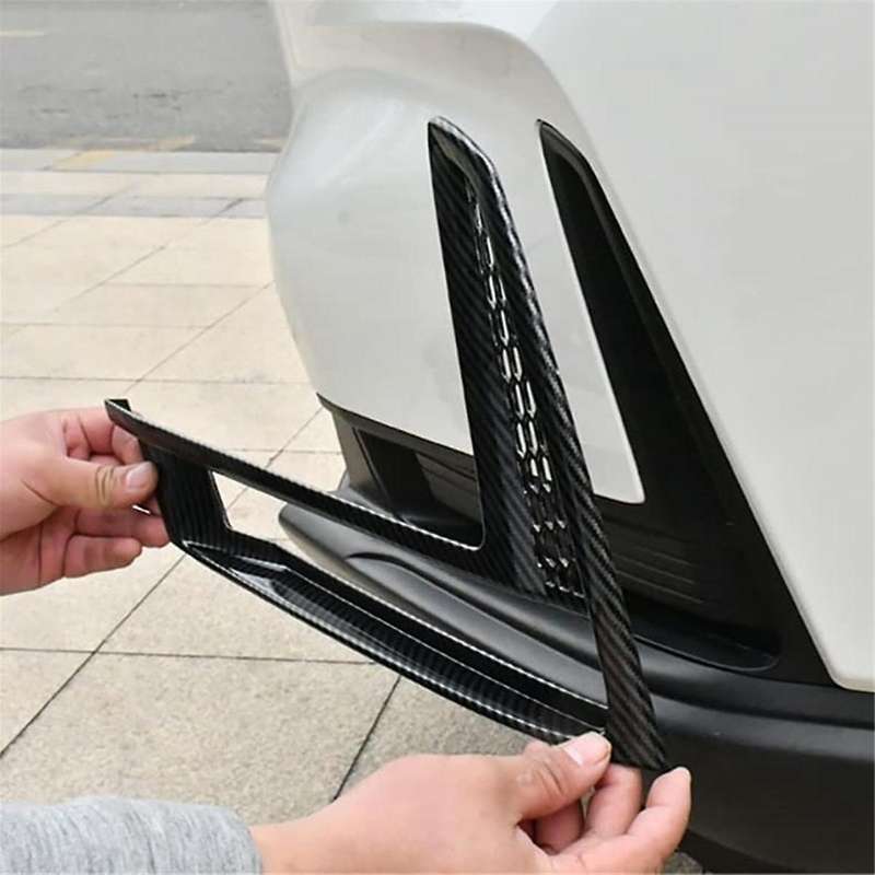 for -v 2023 2024 Car Front Fog Light Lamp Cover Decor Trim Accessories - Abs Carbon Fiber