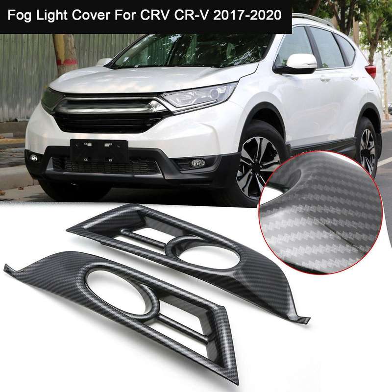 for -V 2017-2020 Carbon Fiber Look Car Front Bumper Fog Light Lamp Frame Cover Trims