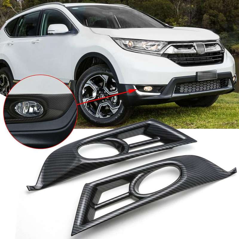 for -V 2017-2020 Carbon Fiber Texture Fog Lamp Cover Bezel Overlay Trims