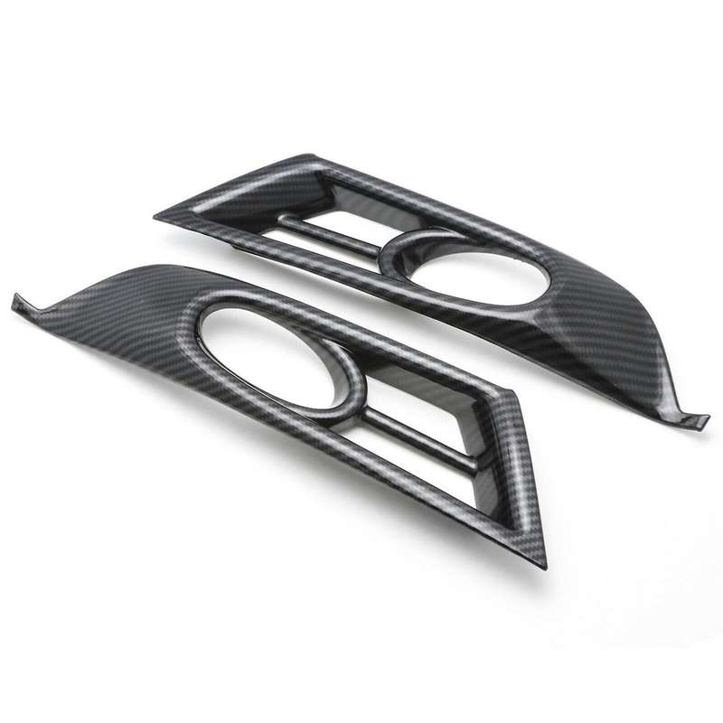 for -V 2017-2020 Carbon Fiber Texture Fog Lamp Cover Bezel Overlay Trims