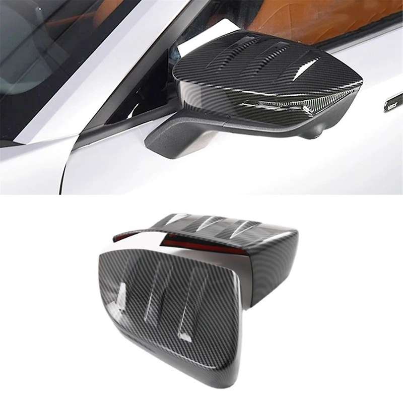 for -V 2023 2024 ABS Carbon Car Side Door Mirror Trim Rear View Mirror Cover Decor Accessories