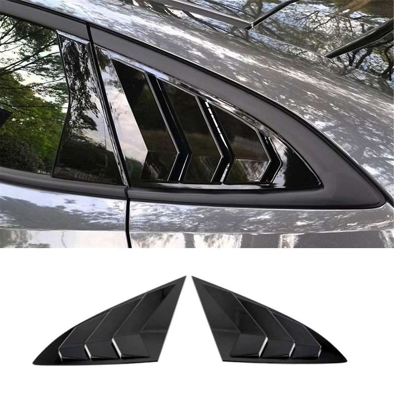 for -V 2023 2024 Car Rear Spoiler Wing Side Window Triangle Trim Cover Trim Accessories - ABS Black