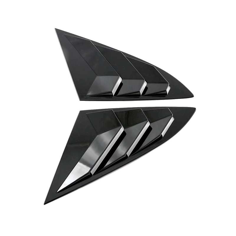 for -V 2023 2024 Car Rear Spoiler Wing Side Window Triangle Trim Cover Trim Accessories - ABS Black