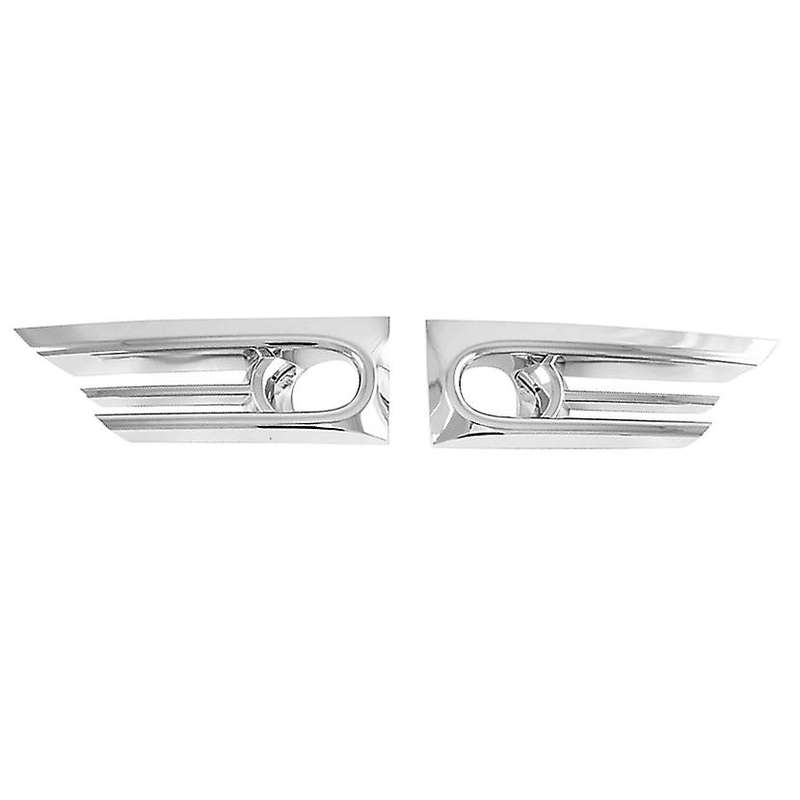 for -V 2020-2021 Silver Front Bumper Fog Light Lamp Frame Moulding Cover Trim
