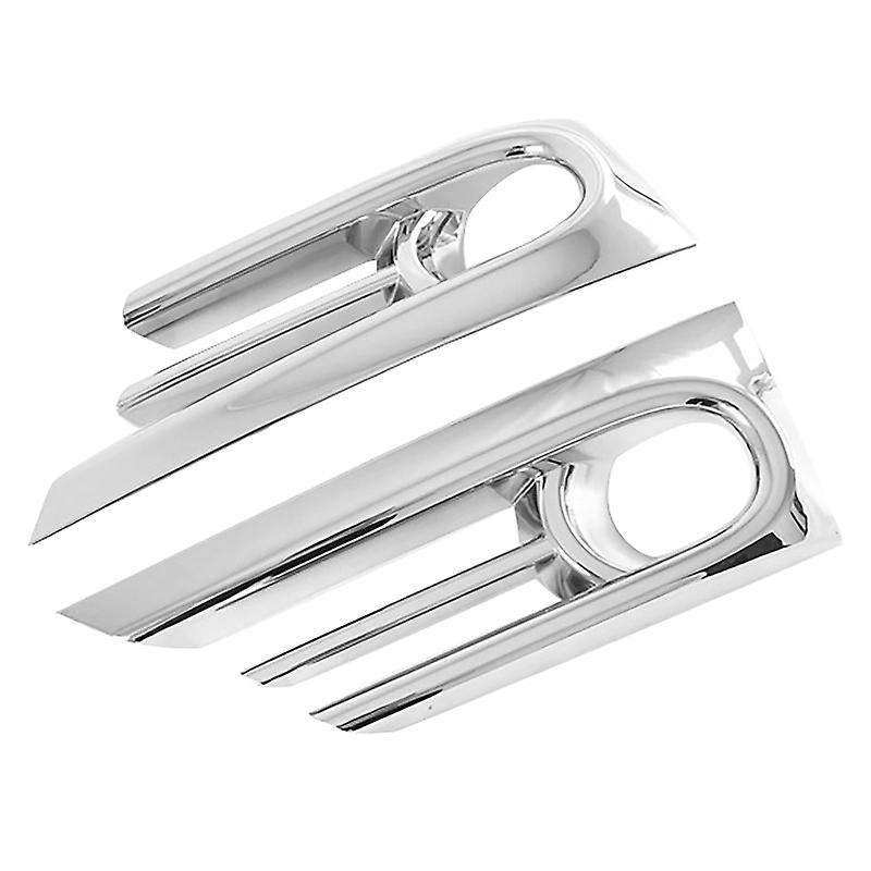 for -V 2020-2021 Silver Front Bumper Fog Light Lamp Frame Moulding Cover Trim