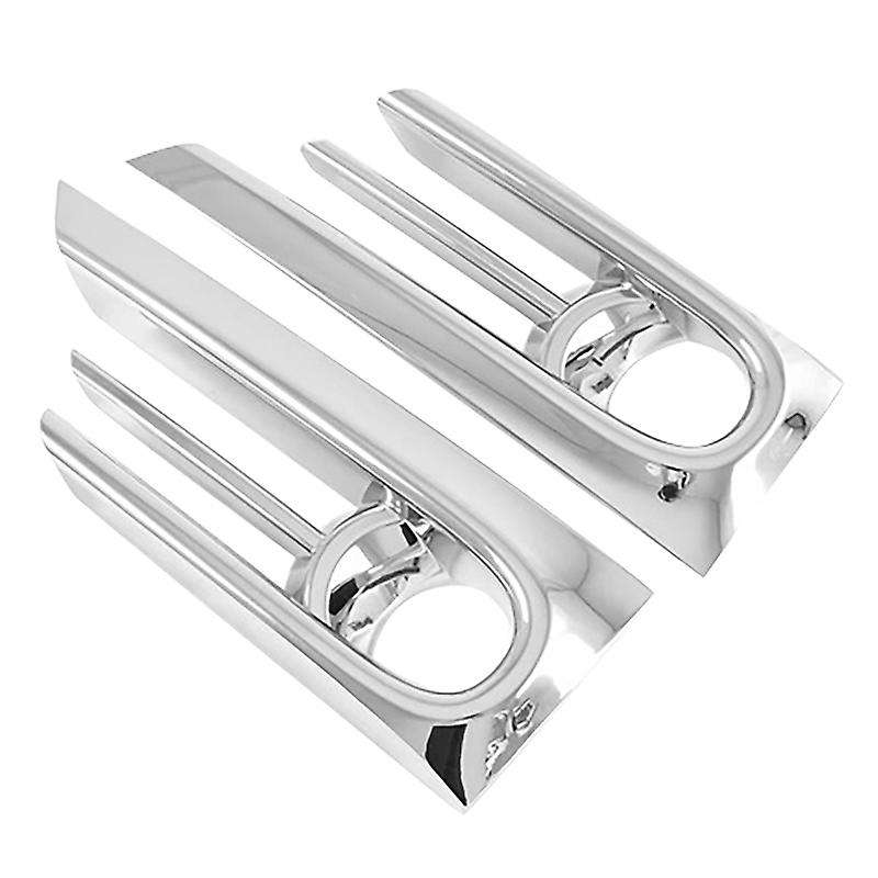 for -V 2020-2021 Silver Front Bumper Fog Light Lamp Frame Moulding Cover Trim