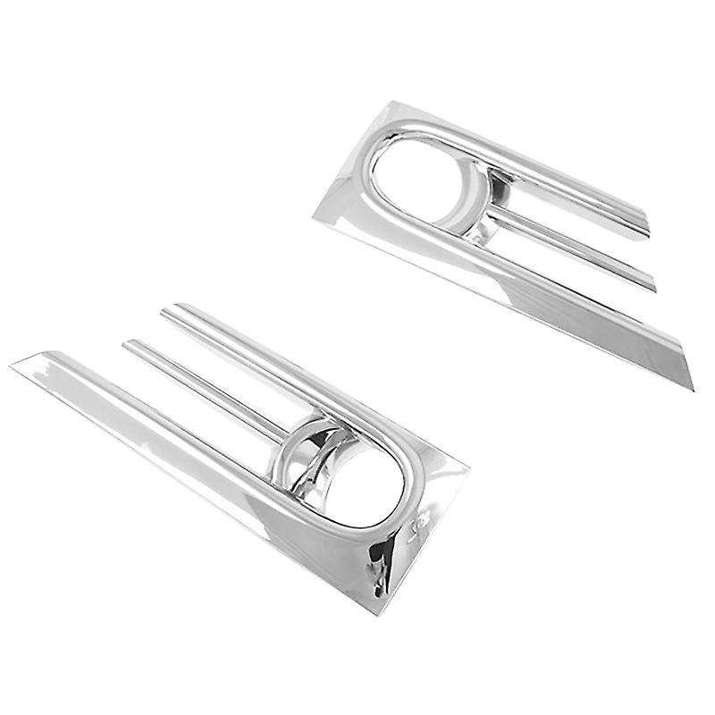 for -V 2020-2021 Silver Front Bumper Fog Light Lamp Frame Moulding Cover Trim