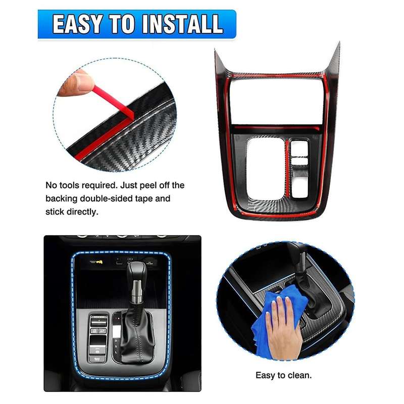 for -v 2023 2024 Center Console Gear Shift Panel Cover Interior Accessories - Abs Carbon Fiber